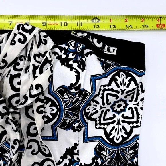 White House Black Market Corset Strapless Top Black White Blue Size 2 - Picture 8 of 11